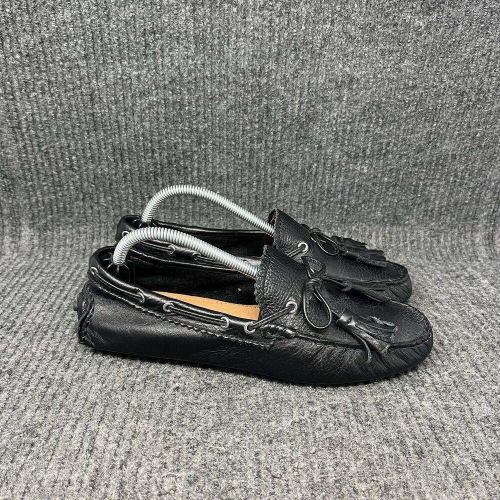 Coach Nadia Tassel Loafers Driving Black Leather Slip On Women’s 6.5 B